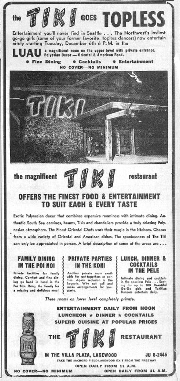 The Tiki goes topless ad