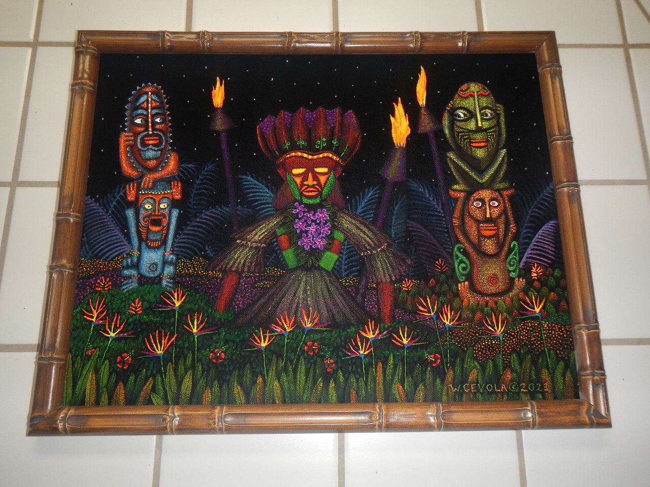 Framed Derreck Heritage Enchanted Tiki Room Black Velvet(228)
