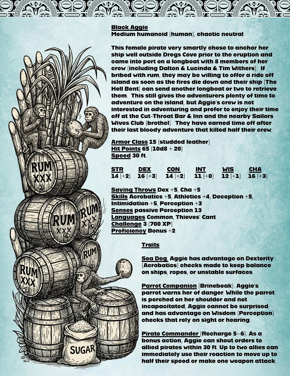 Black Aggie Stat Block