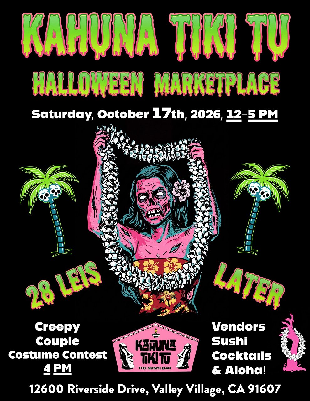 Revised Kahuna TIki Tu Haloween Flyer
