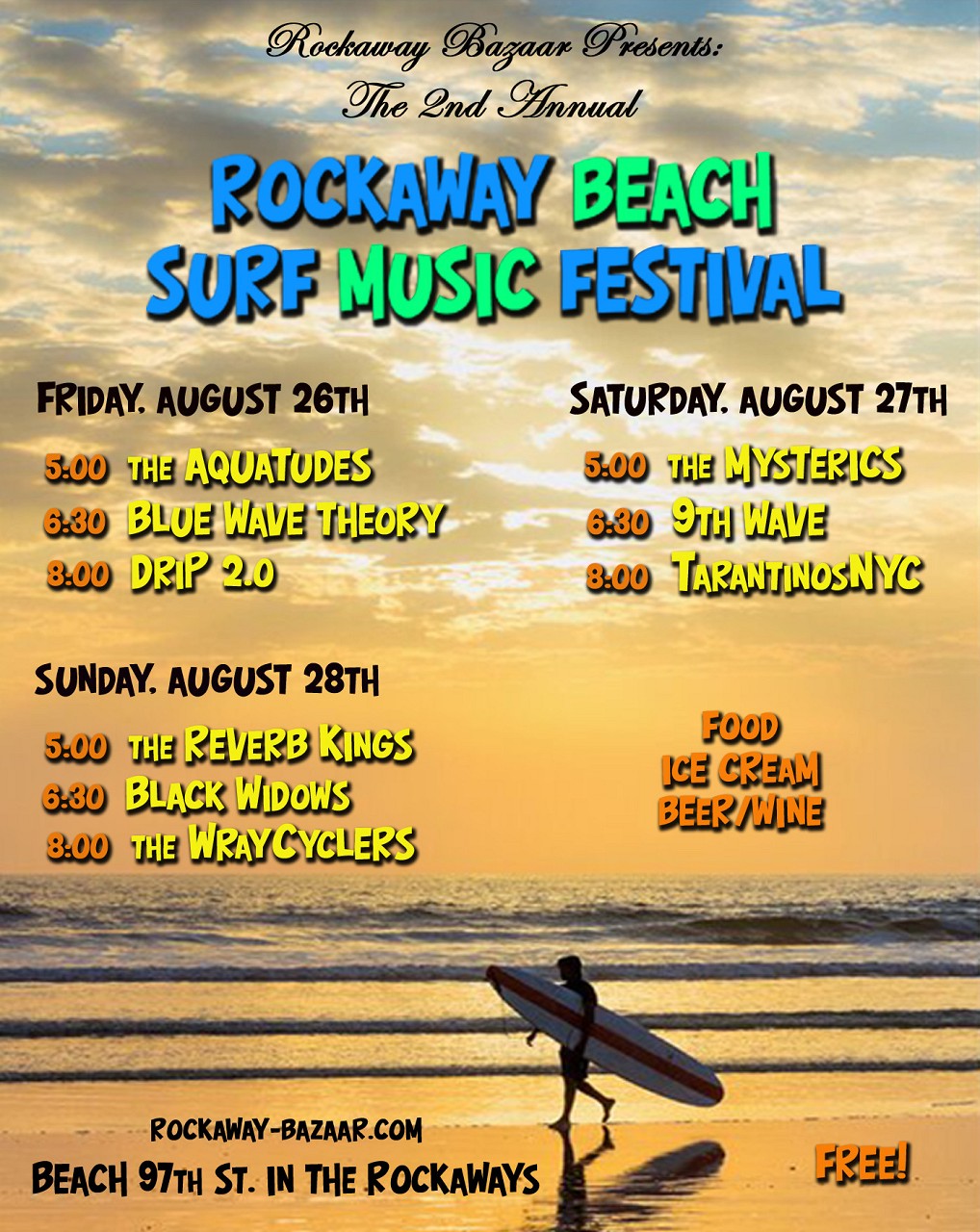 Rockaway Beach Surf Music Fest schedule4 copy