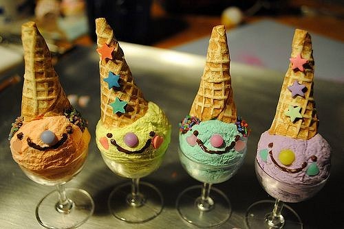 upside down ice cream cone clowns