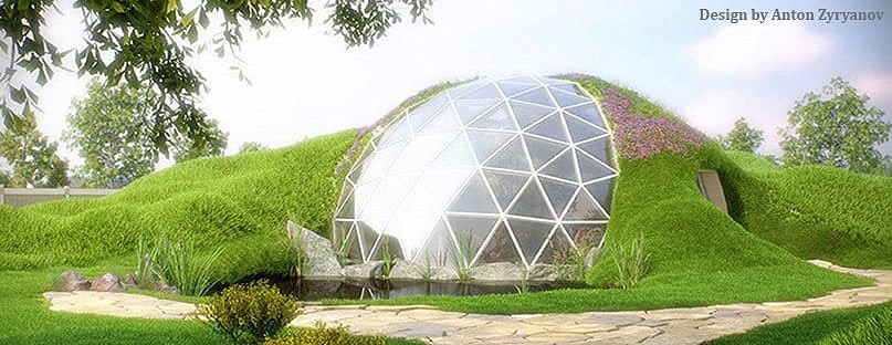 Glass Geodesic dome House with Green roof geodesic dome homes Biodome Home
